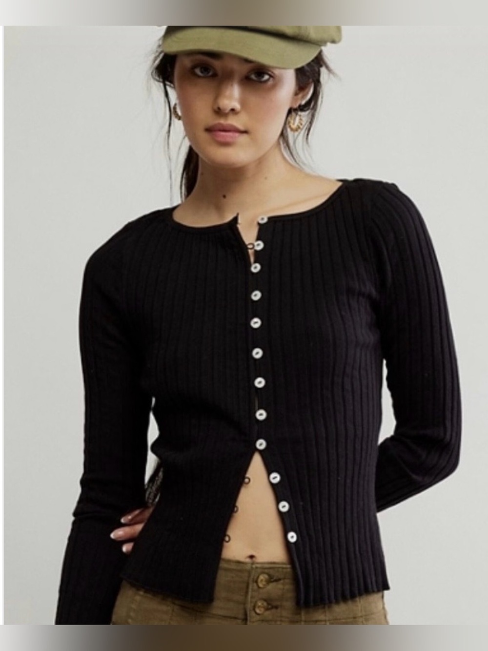 NWT Free People Tilly Cardigan in Black